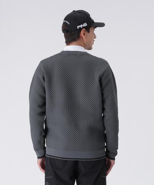 セール】【PING APPAREL】ハチノス編みクルーネックニットプルオーバー