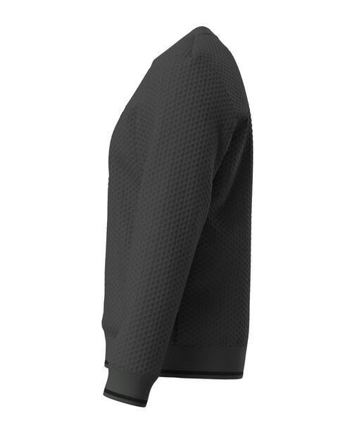 【ブラック】ハチノス編みクルーネックニットプルオーバー <PERFORMANCE> (MENS) PING APPAREL｜ハチノス編みクルーネックニットプルオーバー