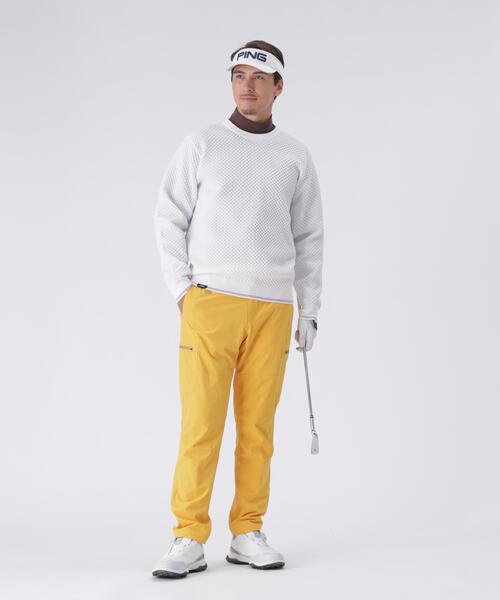 【ブラック】ハチノス編みクルーネックニットプルオーバー <PERFORMANCE> (MENS) セール】【PING APPAREL】ハチノス編みクルーネックニットプルオーバー