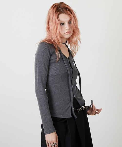 led.tokyo(レッドトウキョウ)の「【led.tokyo】CHOKER SET LIB TOPS/チョーカーセットリブトップス(ニット/セーター・レディース・ブラック/グレー・FREE)」の10枚目の写真