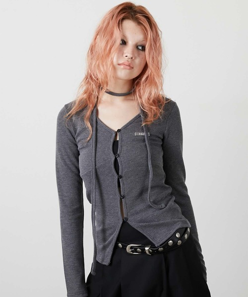 led.tokyo(レッドトウキョウ)の「【led.tokyo】CHOKER SET LIB TOPS/チョーカーセットリブトップス(ニット/セーター・レディース・ブラック/グレー・FREE)」の9枚目の写真