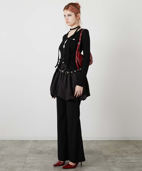 led.tokyo(レッドトウキョウ)の「【led.tokyo】CHOKER SET LIB TOPS/チョーカーセットリブトップス(ニット/セーター・レディース・ブラック/グレー・FREE)」の4枚目の写真