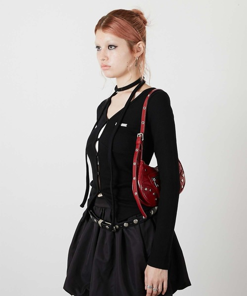 led.tokyo(レッドトウキョウ)の「【led.tokyo】CHOKER SET LIB TOPS/チョーカーセットリブトップス(ニット/セーター・レディース・ブラック/グレー・FREE)」の3枚目の写真