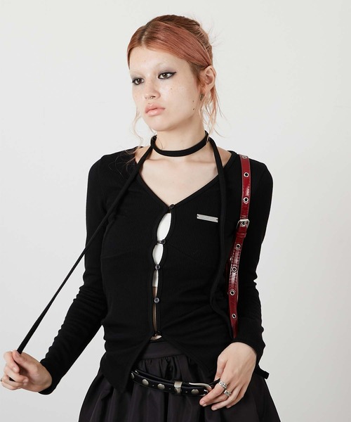 led.tokyo(レッドトウキョウ)の「【led.tokyo】CHOKER SET LIB TOPS/チョーカーセットリブトップス(ニット/セーター・レディース・ブラック/グレー・FREE)」の18枚目の写真