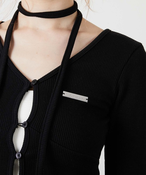 led.tokyo(レッドトウキョウ)の「【led.tokyo】CHOKER SET LIB TOPS/チョーカーセットリブトップス(ニット/セーター・レディース・ブラック/グレー・FREE)」の14枚目の写真