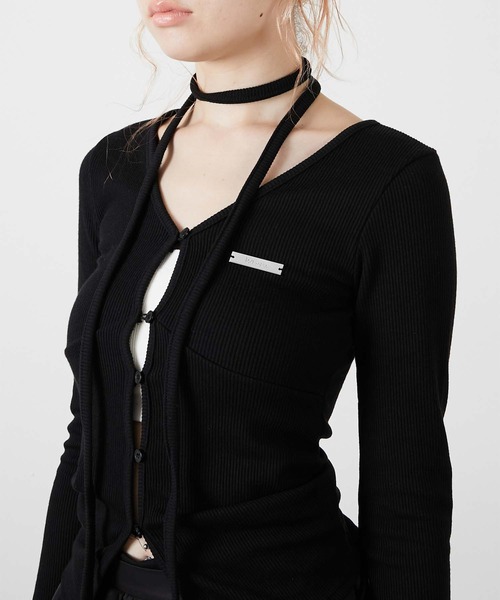 led.tokyo(レッドトウキョウ)の「【led.tokyo】CHOKER SET LIB TOPS/チョーカーセットリブトップス(ニット/セーター・レディース・ブラック/グレー・FREE)」の13枚目の写真