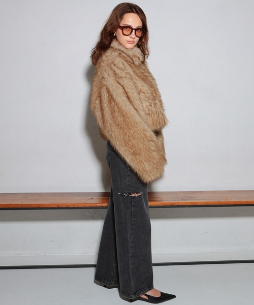 セール】ダブルジップショート丈ファーコート（その他アウター