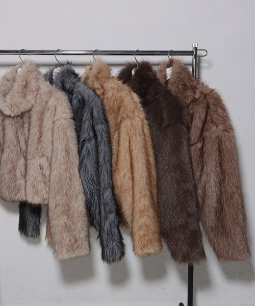 セール】ダブルジップショート丈ファーコート（その他アウター