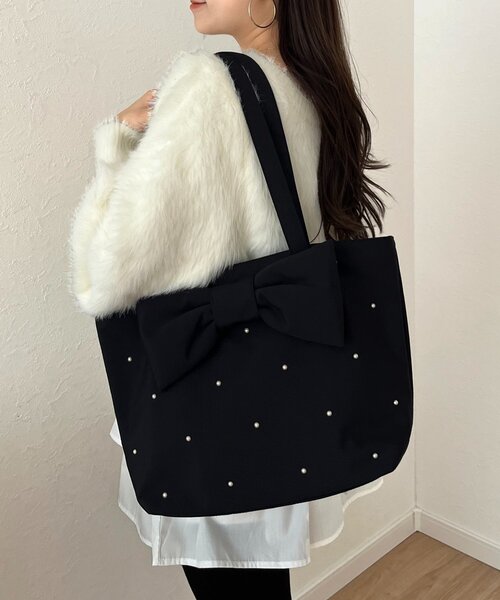 prose verse（プロズヴェール）の「ビッグリボントートバッグ（トートバッグ・レディース・ベージュ系その他/ブラック系その他・FREE）」の3枚目の写真