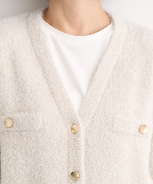 grove（グローブ）の「【石川梨華さん着用】軽やかフェザーで魅せる、クラシカルな主役カーディガン（カーディガン/ボレロ・レディース・アイボリー系4/ナチュラル/ベージュ/チャコール・02/03/01/04/05）」の18枚目の写真