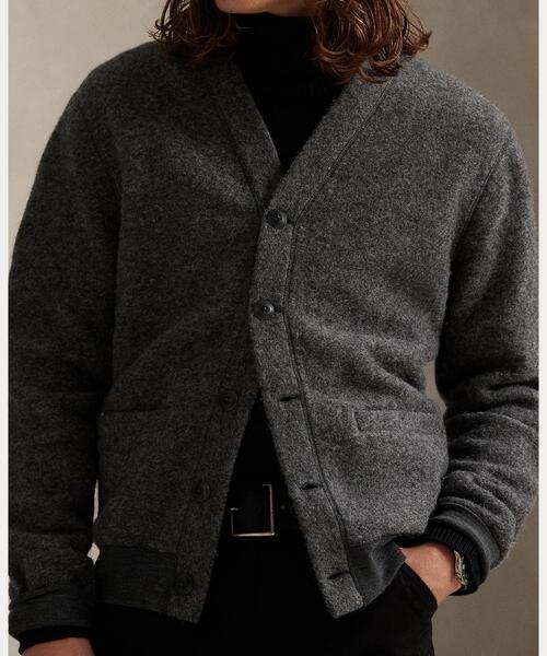 POLO RALPH LAUREN（ポロ ラルフ ローレン）の「フェルテッド ウールブレンド カーディガン（カーディガン/ボレロ・メンズ・グレー系・L/M/S/XL/XS）」の7枚目の写真