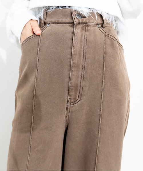 MIDVEIN（ミッドヴェイン）の「painter detail denim（デニムパンツ・レディース・ネイビー/ライトブルー/ブラウン・SMALL/MEDIUM）」の6枚目の写真