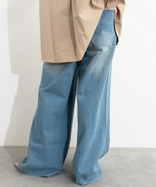 MIDVEIN（ミッドヴェイン）の「painter detail denim（デニムパンツ・レディース・ネイビー/ライトブルー/ブラウン・SMALL/MEDIUM）」の13枚目の写真