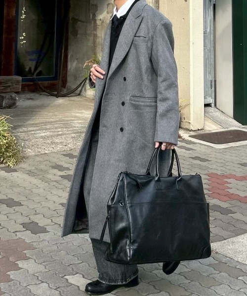 Chikashitsu +（チカシツプラス）の「【Chikashitsu +】travel big boston bag / 【チカシツプラス】トラベルビッグボストンバッグ（ボストンバッグ・メンズ・ブラック/ブラウン・ONE SIZE）」の7枚目の写真