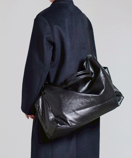 Chikashitsu +（チカシツプラス）の「【Chikashitsu +】travel big boston bag / 【チカシツプラス】トラベルビッグボストンバッグ（ボストンバッグ・メンズ・ブラック/ブラウン・ONE SIZE）」の14枚目の写真