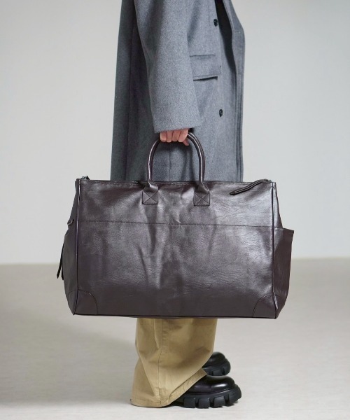 Chikashitsu +（チカシツプラス）の「【Chikashitsu +】travel big boston bag / 【チカシツプラス】トラベルビッグボストンバッグ（ボストンバッグ・メンズ・ブラック/ブラウン・ONE SIZE）」の22枚目の写真