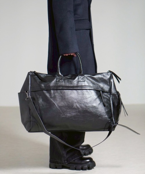 Chikashitsu +（チカシツプラス）の「【Chikashitsu +】travel big boston bag / 【チカシツプラス】トラベルビッグボストンバッグ（ボストンバッグ・メンズ・ブラック/ブラウン・ONE SIZE）」の15枚目の写真