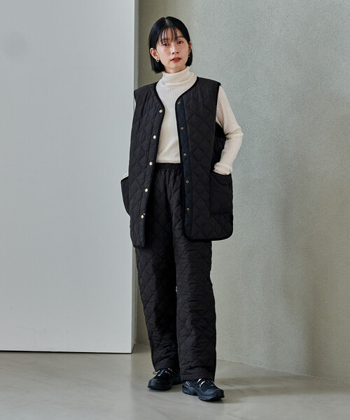 FREAK'S STORE(フリークスストア)の「PRIMALOFT ダイヤキルトベスト/プリマロフトベスト<セットアップ対応>(その他アウター・レディース・オリーブ/ブラック/ブラウン・フリ-)」の5枚目の写真