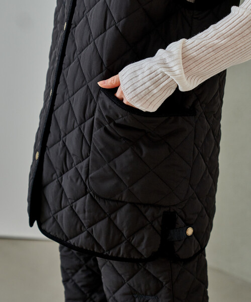 FREAK'S STORE(フリークスストア)の「PRIMALOFT ダイヤキルトベスト/プリマロフトベスト<セットアップ対応>(その他アウター・レディース・オリーブ/ブラック/ブラウン・フリ-)」の22枚目の写真