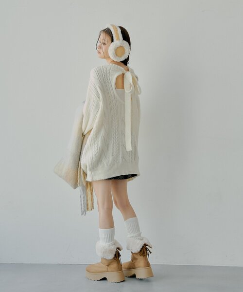 セール】バックオープンケーブルルーズワンピース（ワンピース