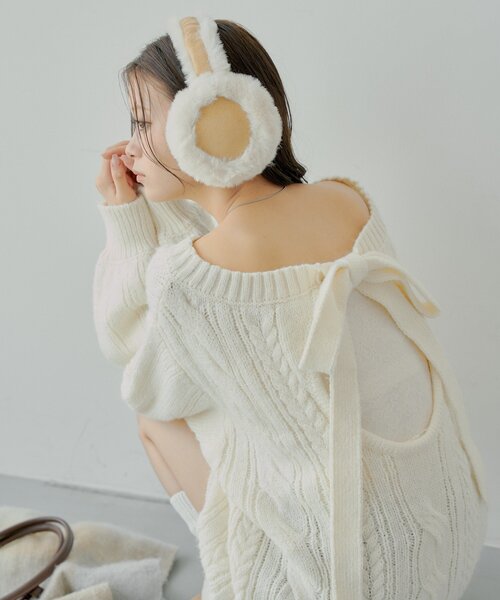 Chico（チコ）の「バックオープンケーブルルーズワンピース（ワンピース・レディース・ピンク/グレー/アイボリー/ブラウン・FREE）」の20枚目の写真