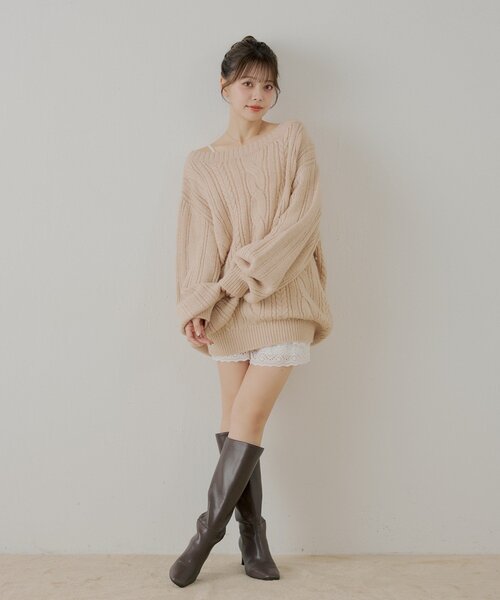 セール】バックオープンケーブルルーズワンピース（ワンピース