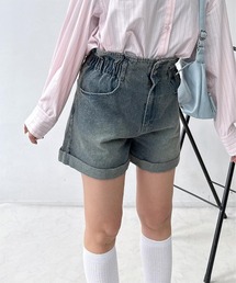 ♪ロールアップハイウエストショートパンツ