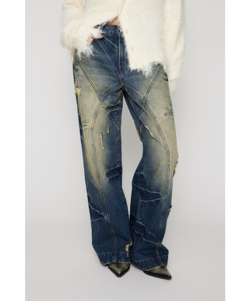 ラグアジェム FINE CRASH STRAIGHTデニム ブラック 24 セール】FINE CRASH STRAIGHT デニム（デニムパンツ）｜LAGUA GEM