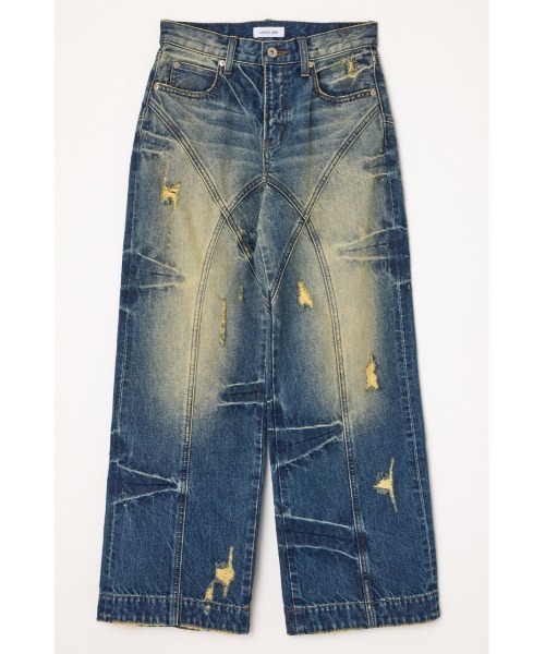 ラグアジェム FINE CRASH STRAIGHTデニム ブラック 24 LAGUA GEM | FINE CRASH STRAIGHT デニム (ストレート ) |SHEL'TTER