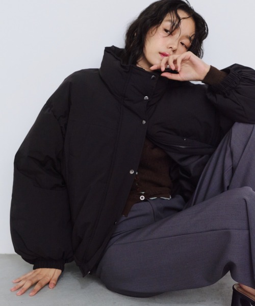 Shelly island（シェリーアイランド）の「ファイバーダウンショートブルゾン（ダウンジャケット/コート・レディース・ブラウン/ホワイト/ブラック・FREE）」の3枚目の写真