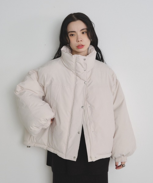 Shelly island（シェリーアイランド）の「ファイバーダウンショートブルゾン（ダウンジャケット/コート・レディース・ブラウン/ホワイト/ブラック・FREE）」の6枚目の写真