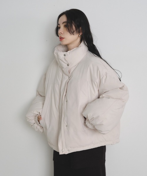 Shelly island（シェリーアイランド）の「ファイバーダウンショートブルゾン（ダウンジャケット/コート・レディース・ブラウン/ホワイト/ブラック・FREE）」の7枚目の写真