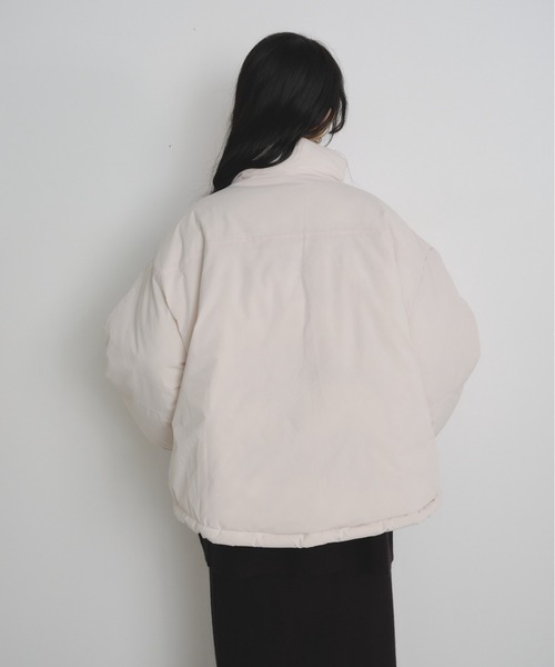 Shelly island（シェリーアイランド）の「ファイバーダウンショートブルゾン（ダウンジャケット/コート・レディース・ブラウン/ホワイト/ブラック・FREE）」の8枚目の写真