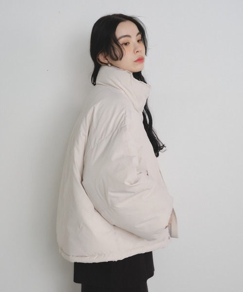 Shelly island（シェリーアイランド）の「ファイバーダウンショートブルゾン（ダウンジャケット/コート・レディース・ブラウン/ホワイト/ブラック・FREE）」の9枚目の写真