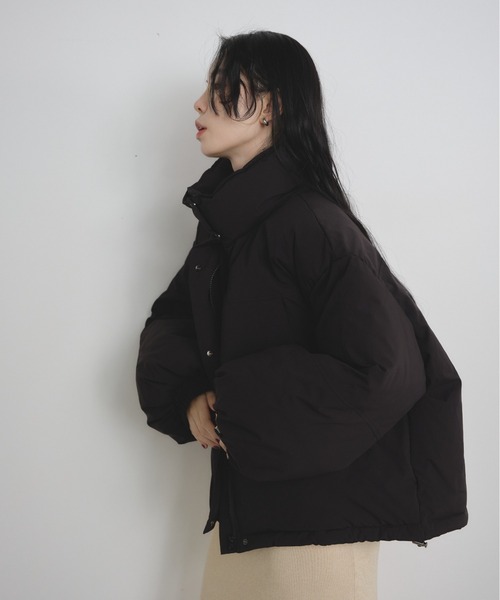 Shelly island（シェリーアイランド）の「ファイバーダウンショートブルゾン（ダウンジャケット/コート・レディース・ブラウン/ホワイト/ブラック・FREE）」の17枚目の写真