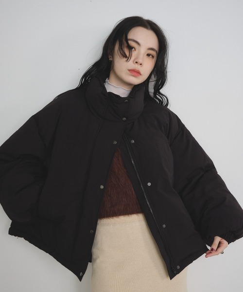 Shelly island（シェリーアイランド）の「ファイバーダウンショートブルゾン（ダウンジャケット/コート・レディース・ブラウン/ホワイト/ブラック・FREE）」の19枚目の写真