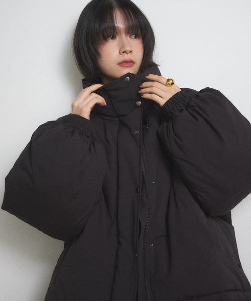 Shelly island（シェリーアイランド）の「ファイバーダウンショートブルゾン（ダウンジャケット/コート・レディース・ブラウン/ホワイト/ブラック・FREE）」の11枚目の写真