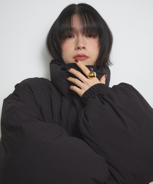 Shelly island（シェリーアイランド）の「ファイバーダウンショートブルゾン（ダウンジャケット/コート・レディース・ブラウン/ホワイト/ブラック・FREE）」の10枚目の写真