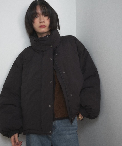 Shelly island（シェリーアイランド）の「ファイバーダウンショートブルゾン（ダウンジャケット/コート・レディース・ブラウン/ホワイト/ブラック・FREE）」の14枚目の写真