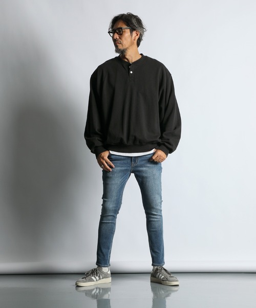 WEB限定アイテム】14oz HEAVY WEIGHT SETUP SWEAT HENLEY：14オンス