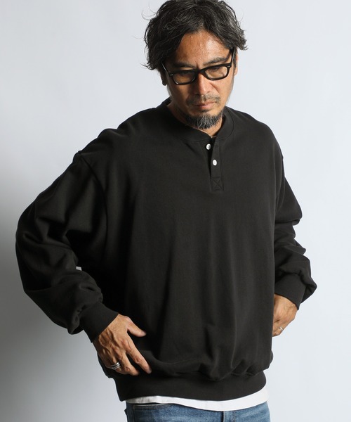 60s BEER HALL スウェット　墨黒 WEB限定アイテム】14oz HEAVY WEIGHT SETUP SWEAT HENLEY：14オンス