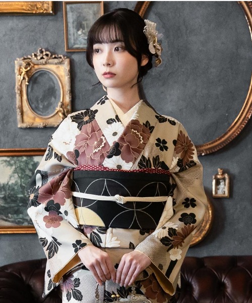 ベネチア大好き　お着物加工代 訪問着 袷 着物 金駒刺繍 金彩加工 水色 藍白色 四季の花 古典柄