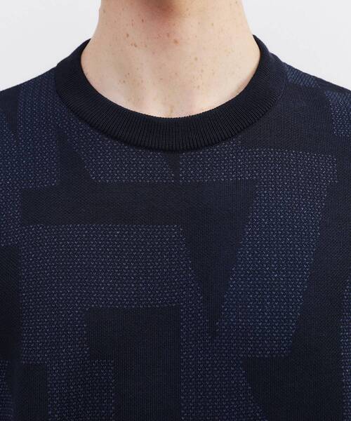 TAKEO KIKUCHI（タケオキクチ）の「【Made in JAPAN】ビッグチェック＆スライドパズル柄 ニット（ニット/セーター・メンズ・ライトグレー系3/ネイビー系1/ブラウン系2/ブラウン系その他4/ネイビー系3・02/03/04）」の10枚目の写真