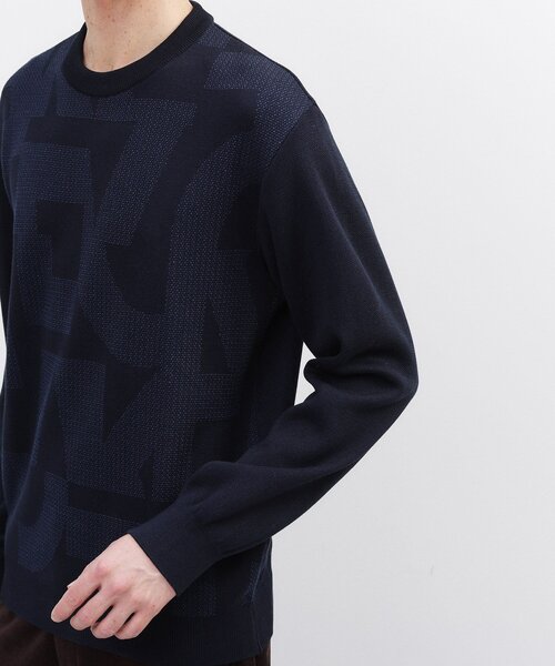 TAKEO KIKUCHI（タケオキクチ）の「【Made in JAPAN】ビッグチェック＆スライドパズル柄 ニット（ニット/セーター・メンズ・ライトグレー系3/ネイビー系1/ブラウン系2/ブラウン系その他4/ネイビー系3・02/03/04）」の11枚目の写真