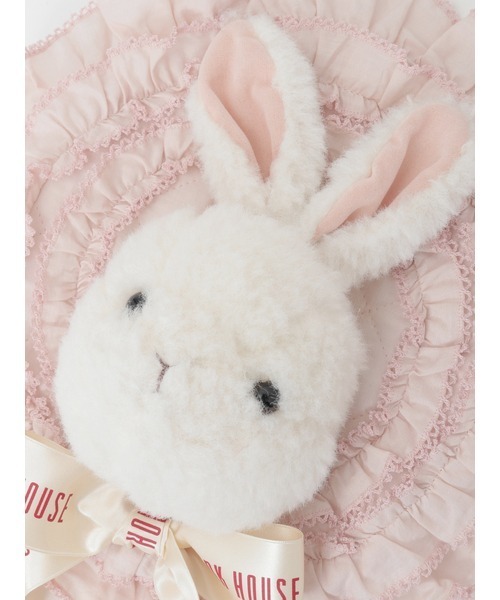 うさぎ顔ぐるみ付きサークルフリルポシェット（ショルダーバッグ