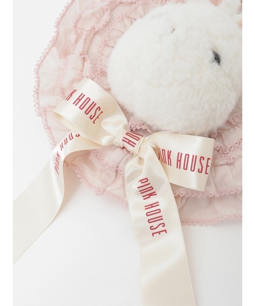 うさぎ顔ぐるみ付きサークルフリルポシェット（ショルダーバッグ