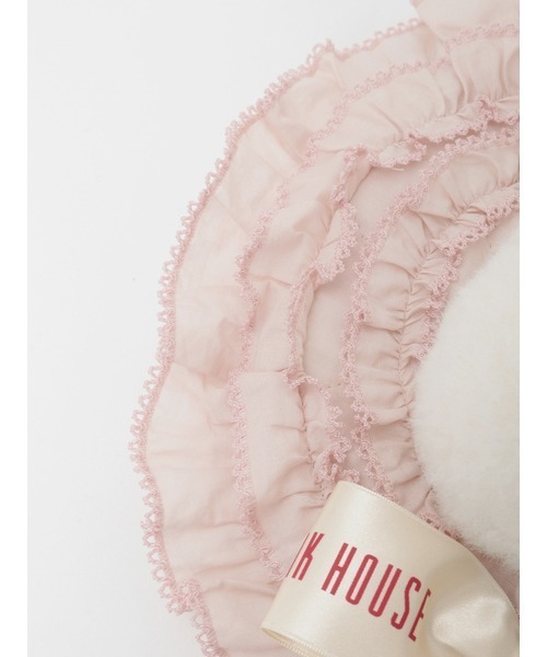 うさぎ顔ぐるみ付きサークルフリルポシェット（ショルダーバッグ