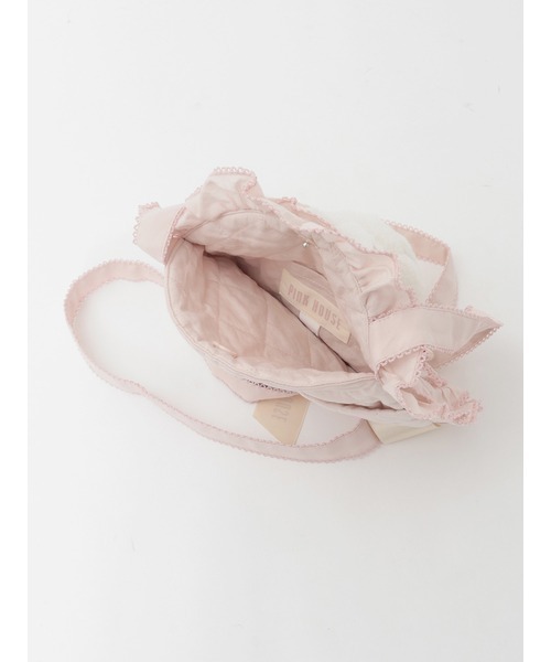 うさぎ顔ぐるみ付きサークルフリルポシェット（ショルダーバッグ