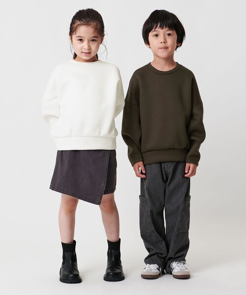 MARW UNITED ARROWS（マルゥ ユナイテッドアローズ）の「＜MARW UNITED ARROWS＞ダンボール クルーネック プルオーバー KIDS（スウェット・キッズ・オフホワイト/ブラック/ダークブラウン/ベージュ・110cm/120cm/130cm）」の22枚目の写真