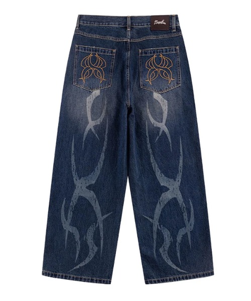 SUPPLIER/サプライヤー Vintage Wash Tribal Double Knee Baggy Jeans